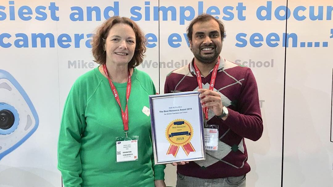With Cathy from HUE cameras at the BETT show.